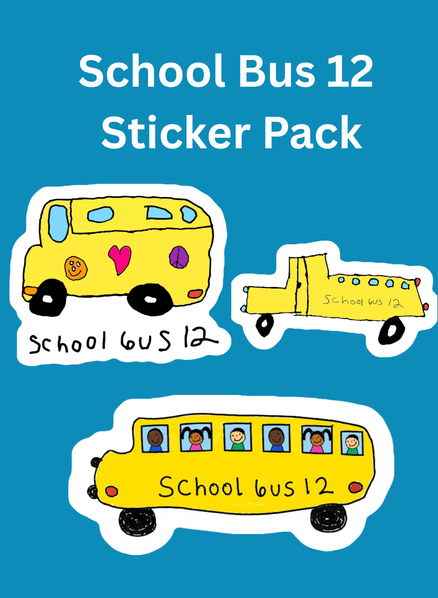 School Bus 12 Sticker Pack